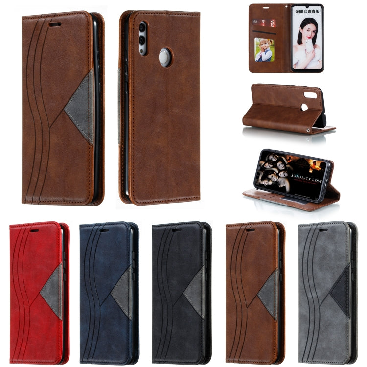 For Huawei Honor 10 Lite / P Smart 2019 / Nova 3 Lite Splicing Color Magnetic Hem Horizontal Flip Leather Case with Holder & Card Slots
