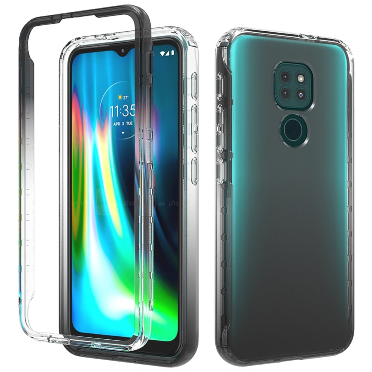 For Motorola Moto G9 Play Shockproof High Transparency Two-color Gradual Change PC+TPU Candy Colors Phone Protective Case