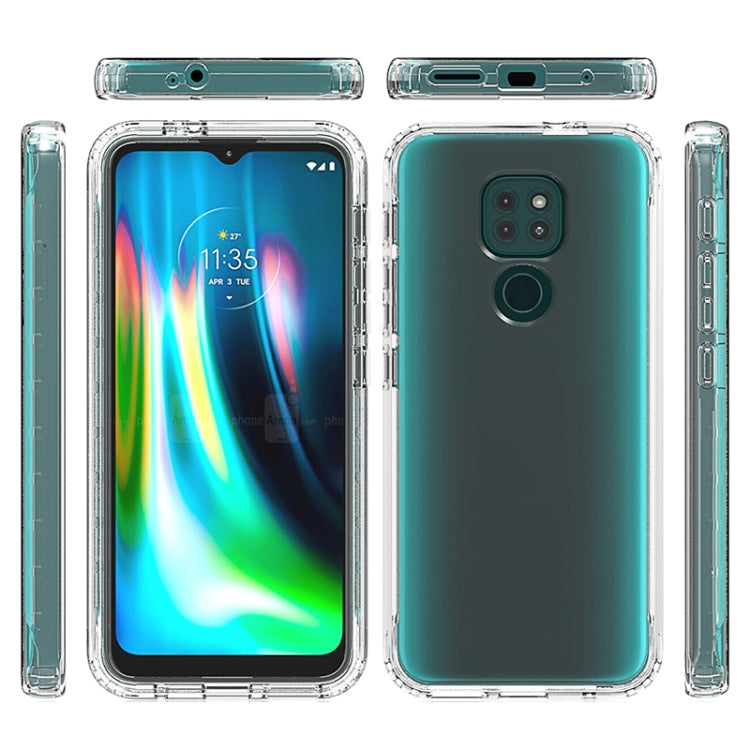 For Motorola Moto G9 Play Shockproof High Transparency Two-color Gradual Change PC+TPU Candy Colors Phone Protective Case