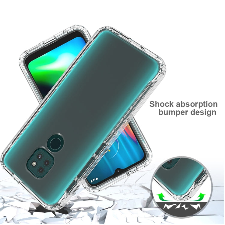 For Motorola Moto G9 Play Shockproof High Transparency Two-color Gradual Change PC+TPU Candy Colors Phone Protective Case