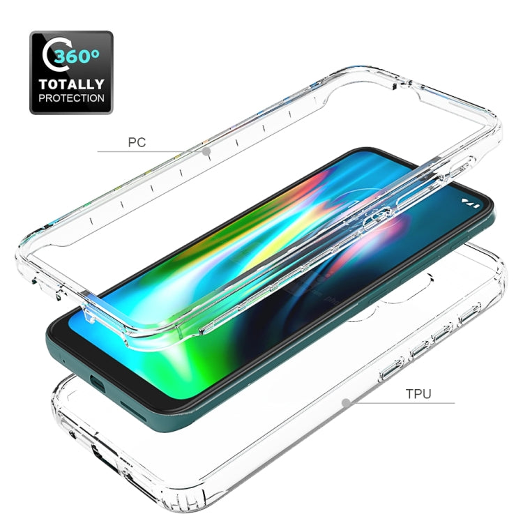 For Motorola Moto G9 Play Shockproof High Transparency Two-color Gradual Change PC+TPU Candy Colors Phone Protective Case