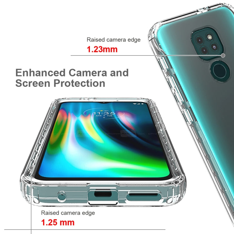 For Motorola Moto G9 Play Shockproof High Transparency Two-color Gradual Change PC+TPU Candy Colors Phone Protective Case