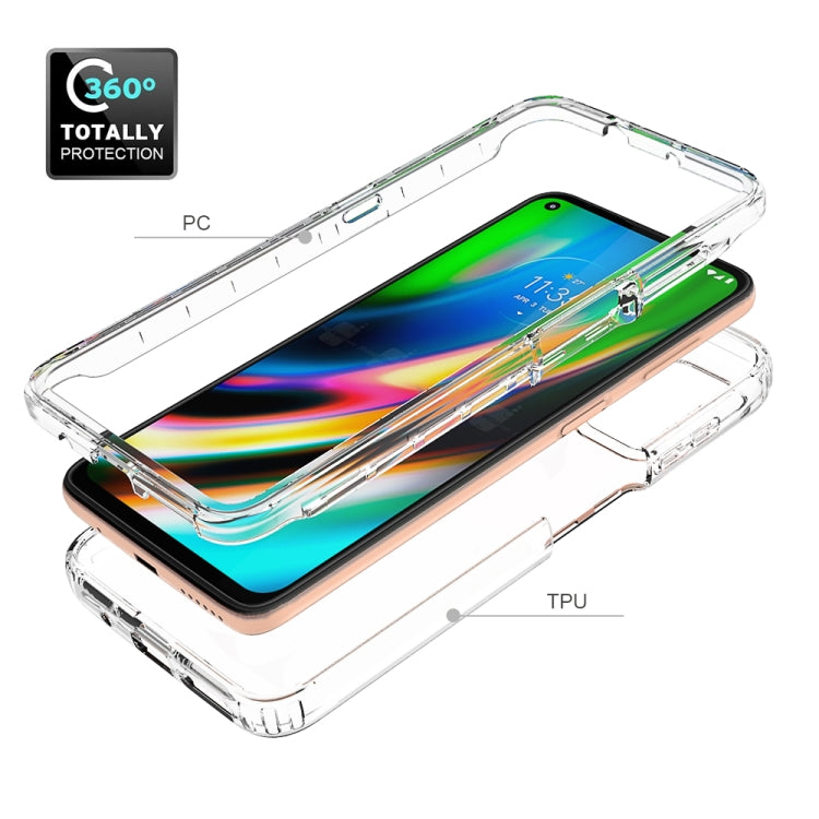 For Motorola Moto G9 Plus Shockproof High Transparency Two-color Gradual Change PC+TPU Candy Colors Phone Protective Case