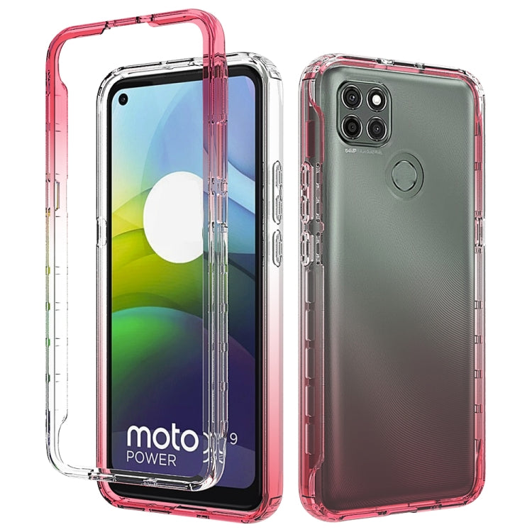 For Motorola Moto G9 Power Shockproof High Transparency Two-color Gradual Change PC+TPU Candy Colors Phone Protective Case