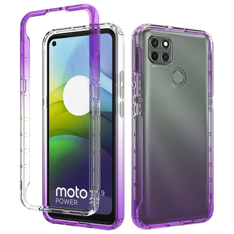 For Motorola Moto G9 Power Shockproof High Transparency Two-color Gradual Change PC+TPU Candy Colors Phone Protective Case