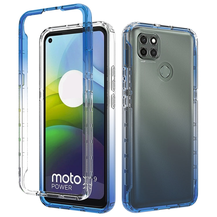 For Motorola Moto G9 Power Shockproof High Transparency Two-color Gradual Change PC+TPU Candy Colors Phone Protective Case