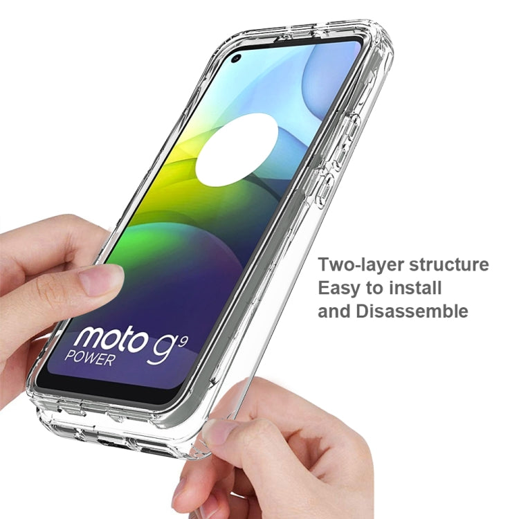 For Motorola Moto G9 Power Shockproof High Transparency Two-color Gradual Change PC+TPU Candy Colors Phone Protective Case