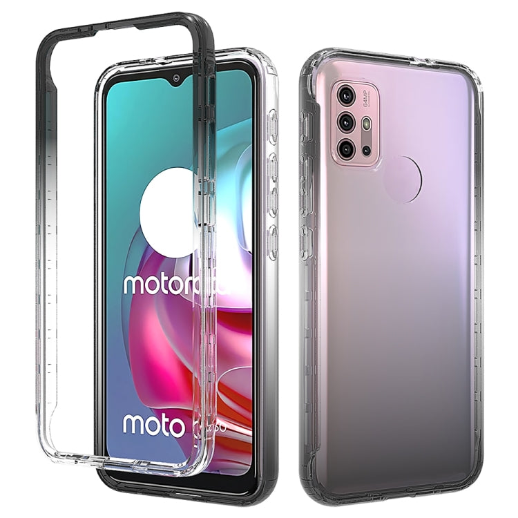 For Motorola Moto G30 Shockproof High Transparency Two-color Gradual Change PC+TPU Candy Colors Phone Protective Case