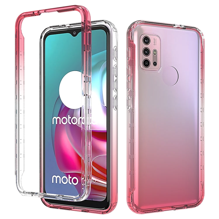For Motorola Moto G30 Shockproof High Transparency Two-color Gradual Change PC+TPU Candy Colors Phone Protective Case