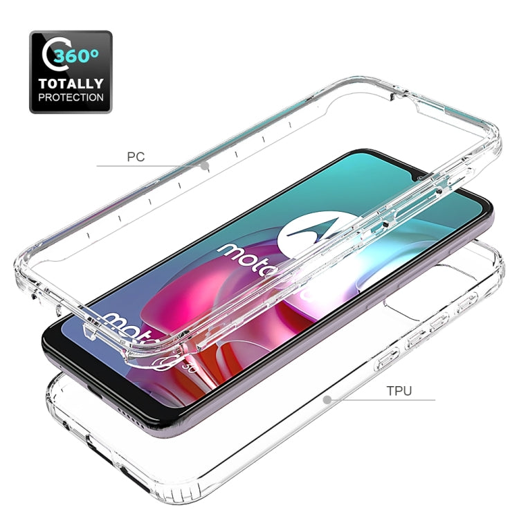 For Motorola Moto G30 Shockproof High Transparency Two-color Gradual Change PC+TPU Candy Colors Phone Protective Case