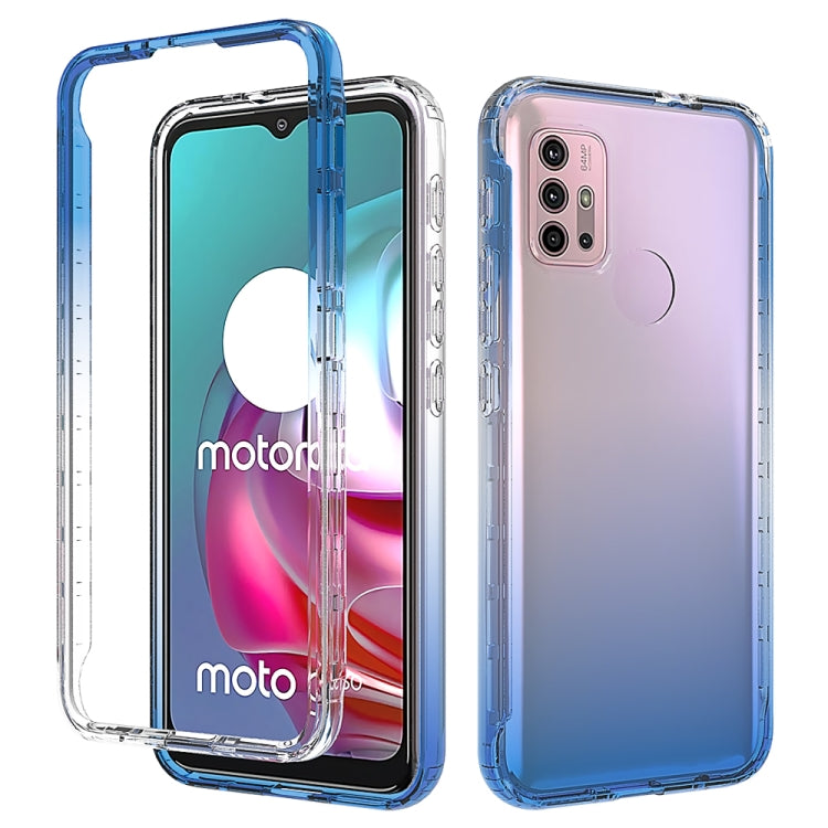 For Motorola Moto G30 Shockproof High Transparency Two-color Gradual Change PC+TPU Candy Colors Phone Protective Case