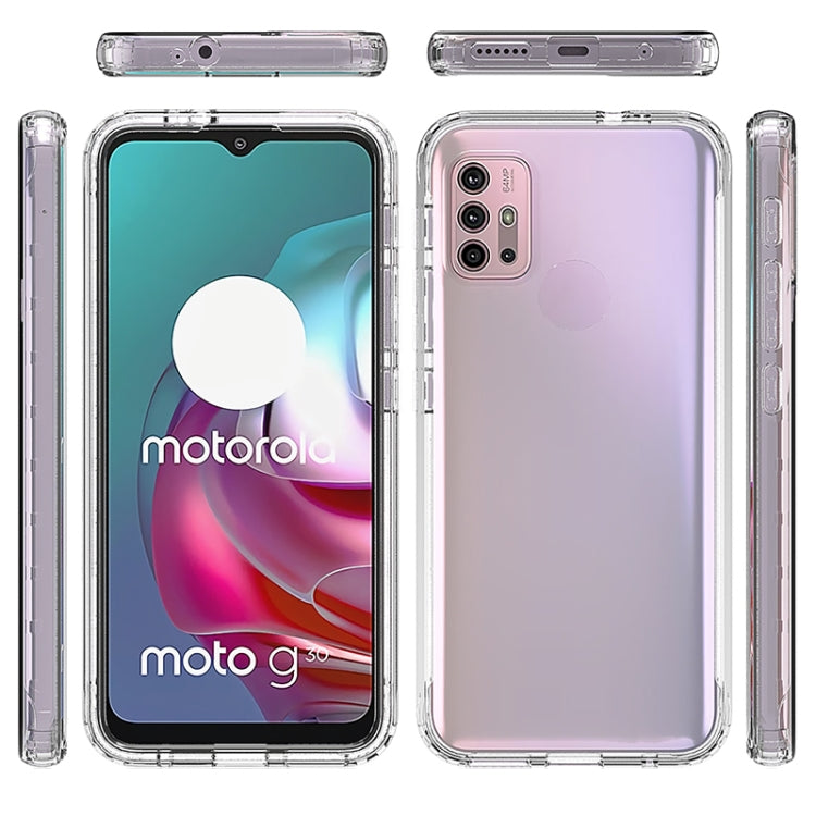For Motorola Moto G30 Shockproof High Transparency Two-color Gradual Change PC+TPU Candy Colors Phone Protective Case