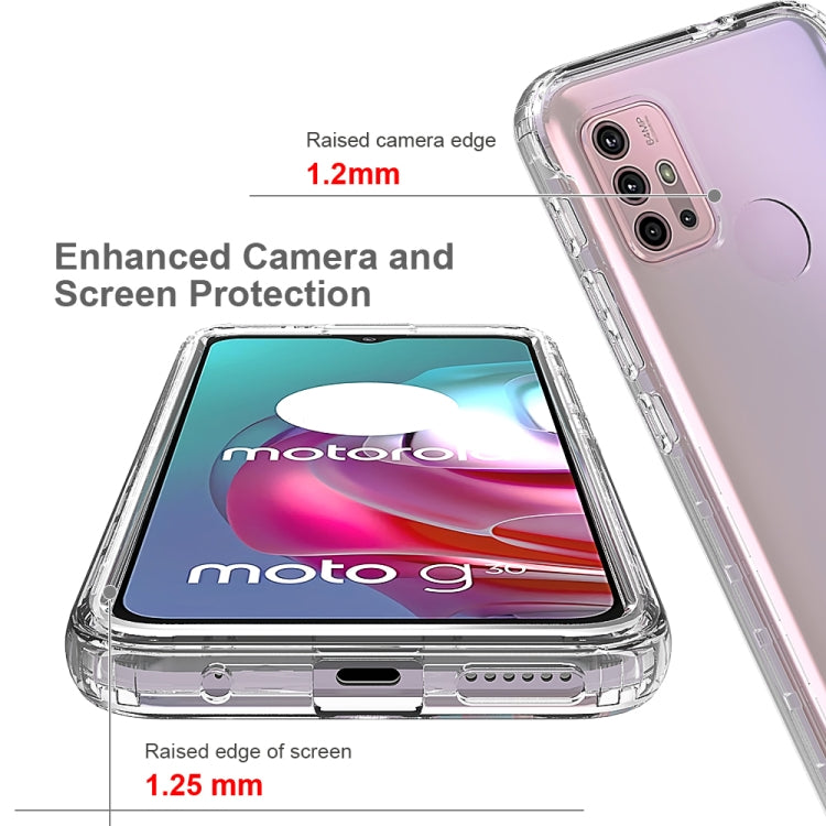 For Motorola Moto G30 Shockproof High Transparency Two-color Gradual Change PC+TPU Candy Colors Phone Protective Case