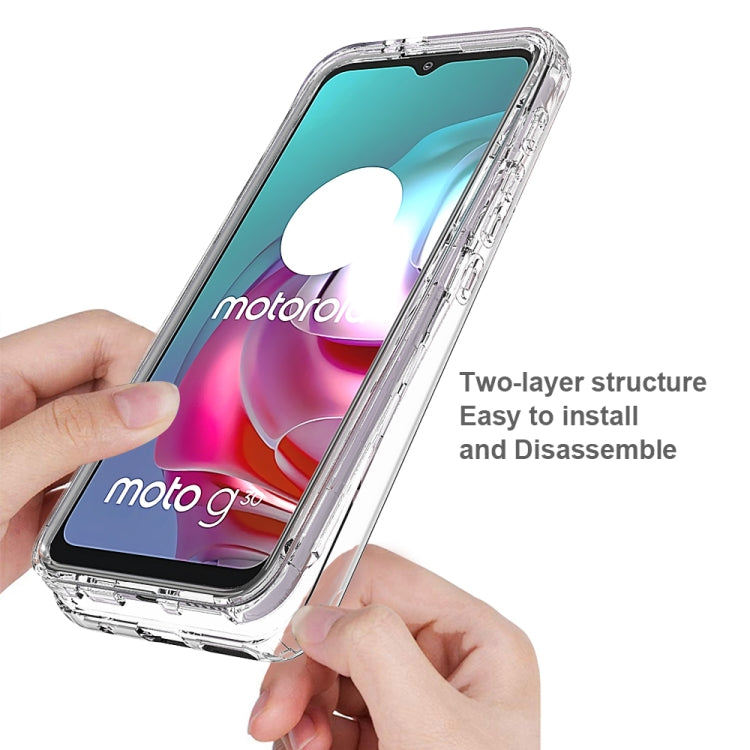 For Motorola Moto G30 Shockproof High Transparency Two-color Gradual Change PC+TPU Candy Colors Phone Protective Case