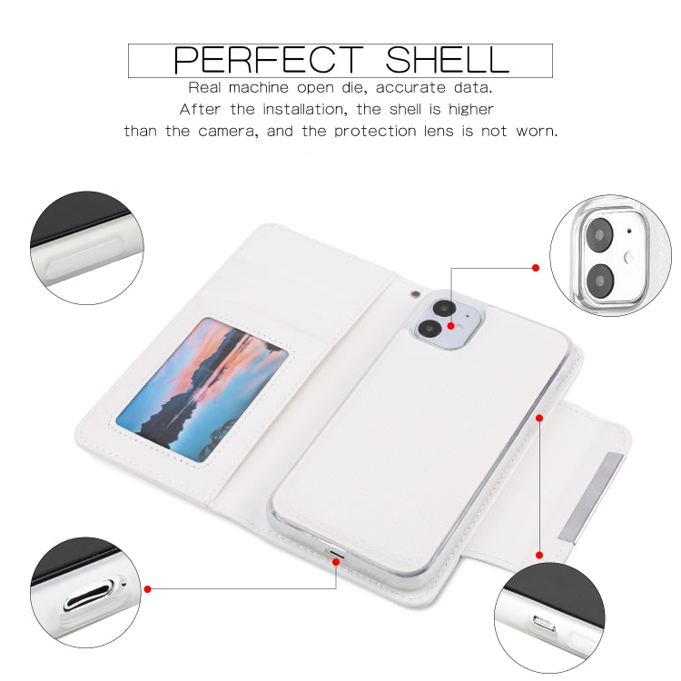 For iPhone 11 Separable Litchi Texture Flip Leather Case with Holder & Card Slot & Wallet