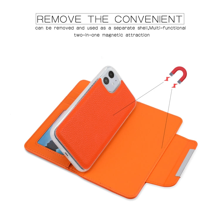 For iPhone 11 Separable Litchi Texture Flip Leather Case with Holder & Card Slot & Wallet