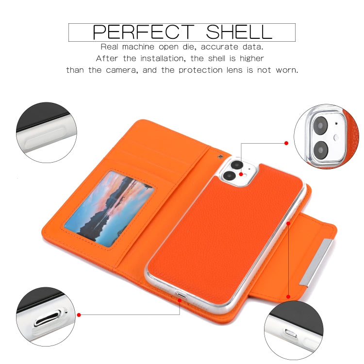 For iPhone 11 Separable Litchi Texture Flip Leather Case with Holder & Card Slot & Wallet