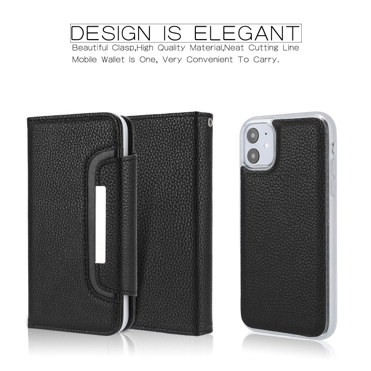 For iPhone 11 Separable Litchi Texture Flip Leather Case with Holder & Card Slot & Wallet