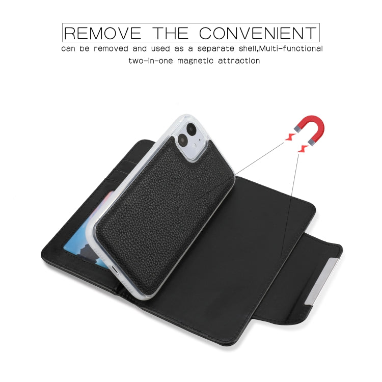 For iPhone 11 Separable Litchi Texture Flip Leather Case with Holder & Card Slot & Wallet
