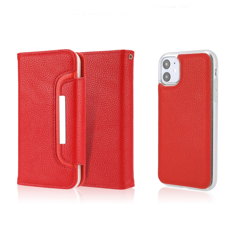 For iPhone 11 Separable Litchi Texture Flip Leather Case with Holder & Card Slot & Wallet