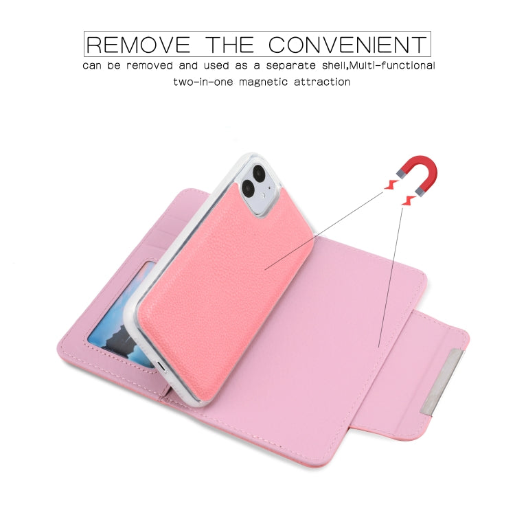 For iPhone 11 Separable Litchi Texture Flip Leather Case with Holder & Card Slot & Wallet