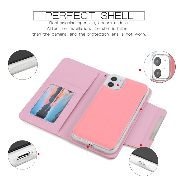 For iPhone 11 Separable Litchi Texture Flip Leather Case with Holder & Card Slot & Wallet
