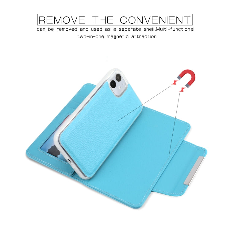 For iPhone 11 Separable Litchi Texture Flip Leather Case with Holder & Card Slot & Wallet