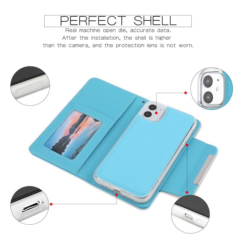 For iPhone 11 Separable Litchi Texture Flip Leather Case with Holder & Card Slot & Wallet