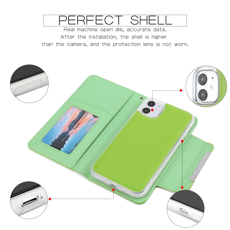 For iPhone 11 Separable Litchi Texture Flip Leather Case with Holder & Card Slot & Wallet