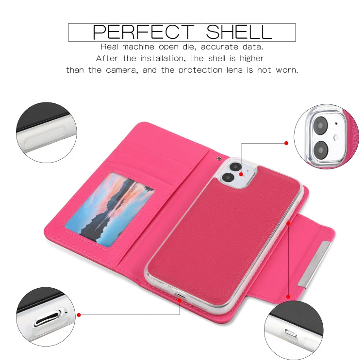 For iPhone 11 Separable Litchi Texture Flip Leather Case with Holder & Card Slot & Wallet