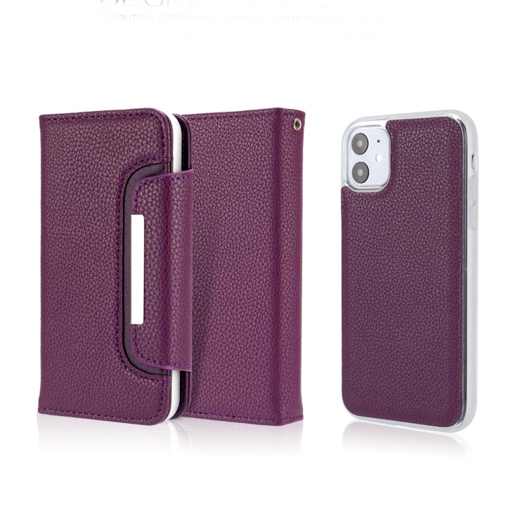 For iPhone 11 Separable Litchi Texture Flip Leather Case with Holder & Card Slot & Wallet