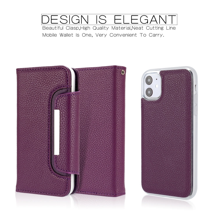 For iPhone 11 Separable Litchi Texture Flip Leather Case with Holder & Card Slot & Wallet