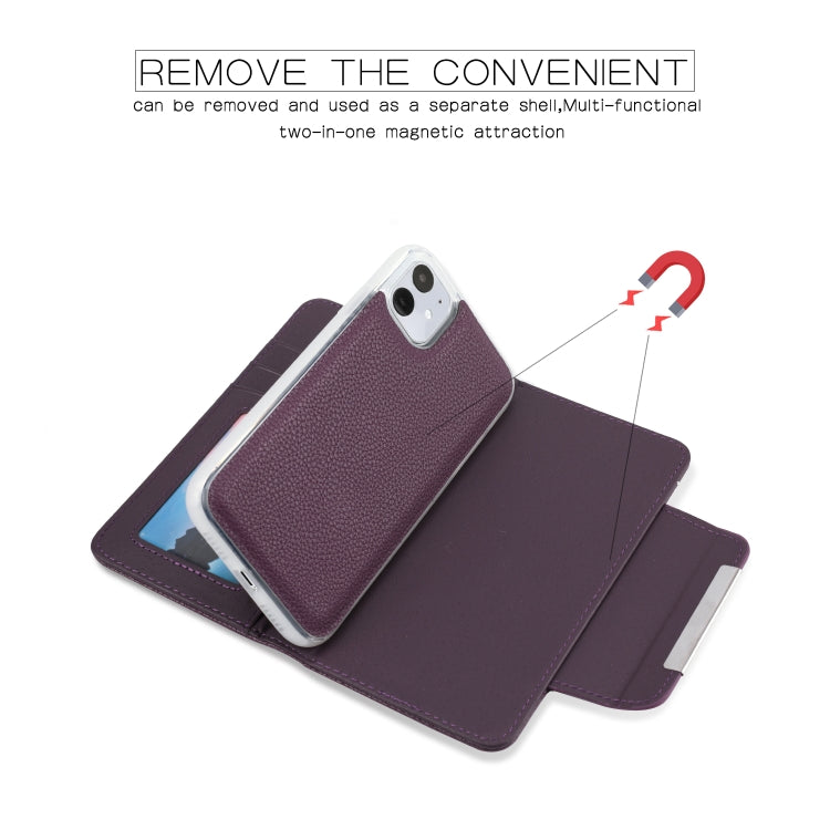 For iPhone 11 Separable Litchi Texture Flip Leather Case with Holder & Card Slot & Wallet