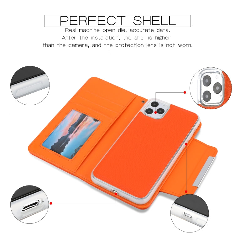 For iPhone 11 Pro Separable Litchi Texture Flip Leather Case with Holder & Card Slot & Wallet