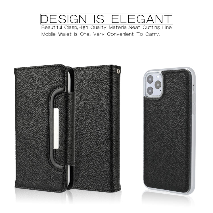 For iPhone 11 Pro Separable Litchi Texture Flip Leather Case with Holder & Card Slot & Wallet