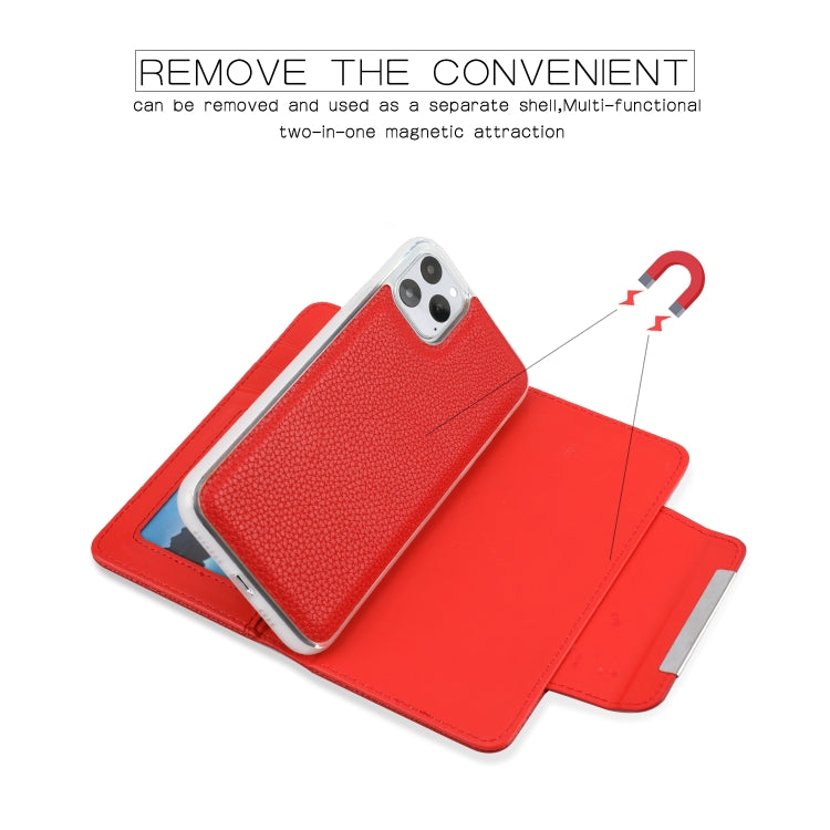 For iPhone 11 Pro Separable Litchi Texture Flip Leather Case with Holder & Card Slot & Wallet