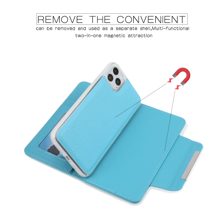 For iPhone 11 Pro Separable Litchi Texture Flip Leather Case with Holder & Card Slot & Wallet