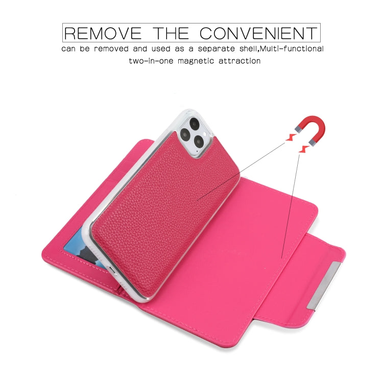 For iPhone 11 Pro Separable Litchi Texture Flip Leather Case with Holder & Card Slot & Wallet