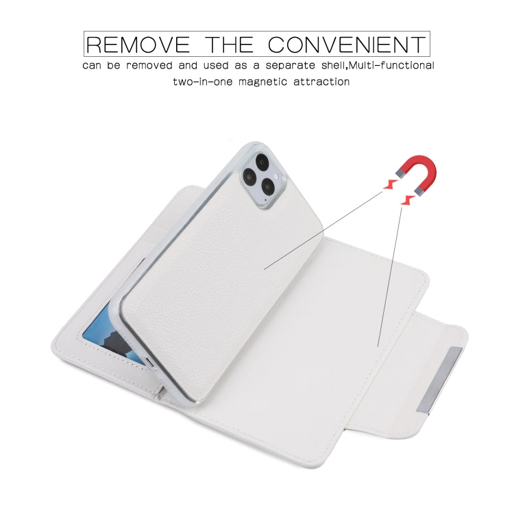 For iPhone 11 Pro Max Separable Litchi Texture Flip Leather Case with Holder & Card Slot & Wallet