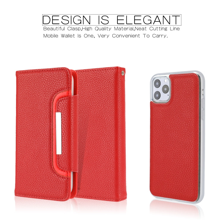For iPhone 11 Pro Max Separable Litchi Texture Flip Leather Case with Holder & Card Slot & Wallet