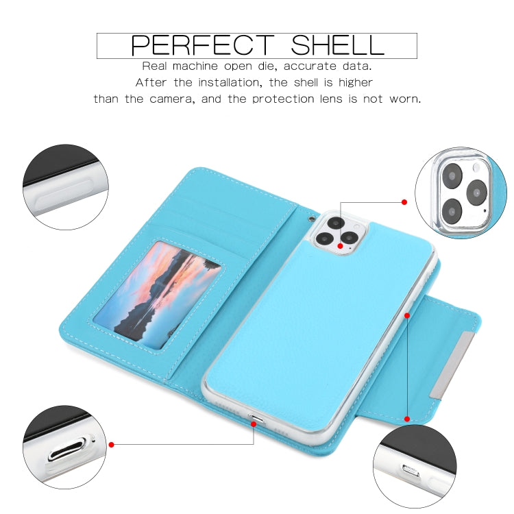 For iPhone 11 Pro Max Separable Litchi Texture Flip Leather Case with Holder & Card Slot & Wallet