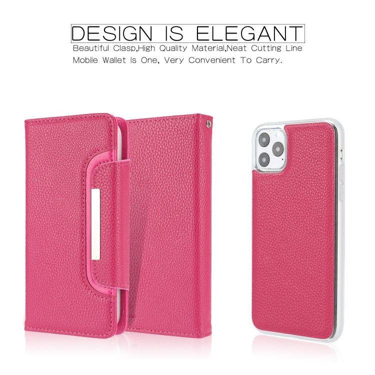 For iPhone 11 Pro Max Separable Litchi Texture Flip Leather Case with Holder & Card Slot & Wallet