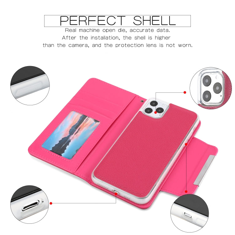 For iPhone 11 Pro Max Separable Litchi Texture Flip Leather Case with Holder & Card Slot & Wallet