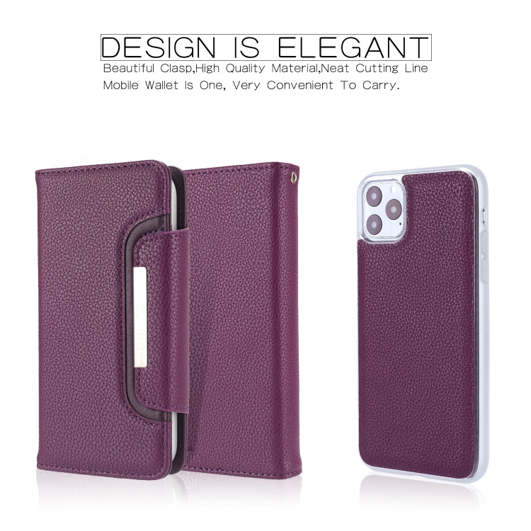 For iPhone 11 Pro Max Separable Litchi Texture Flip Leather Case with Holder & Card Slot & Wallet