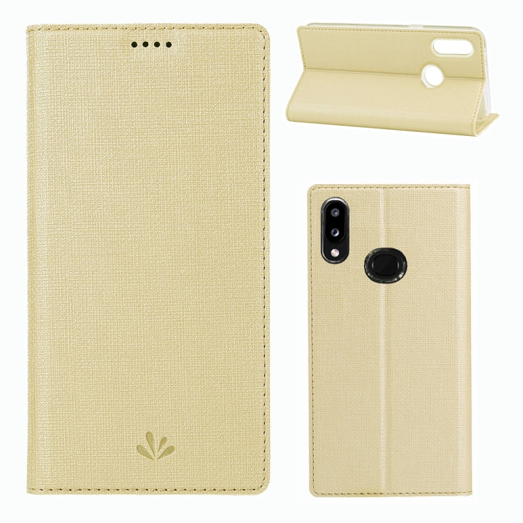 For Galaxy A10s ViLi Shockproof TPU + PU Horizontal Flip Protective Case with Card Slot & Holder