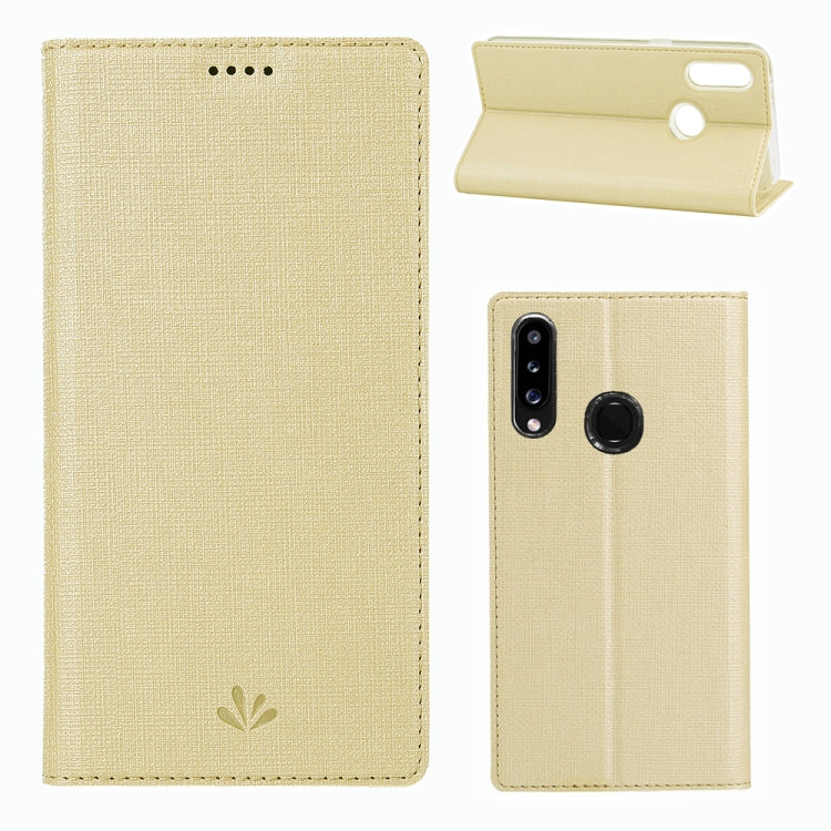 For Galaxy A20s ViLi Shockproof TPU + PU Horizontal Flip Protective Case with Card Slot & Holder