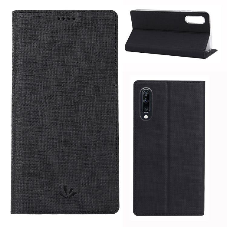 For Galaxy A70s ViLi Shockproof TPU + PU Horizontal Flip Protective Case with Card Slot & Holder