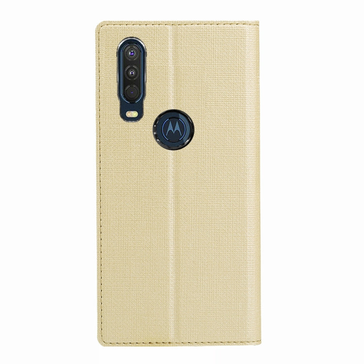 For Motorola Moto One Action ViLi Shockproof TPU + PU Horizontal Flip Protective Case with Card Slot & Holder