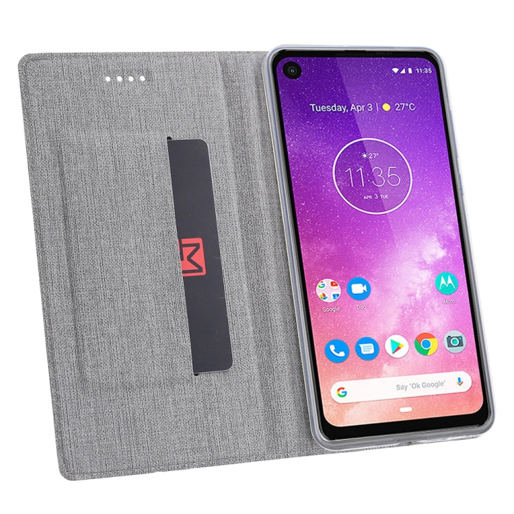 For Motorola Moto One Action ViLi Shockproof TPU + PU Horizontal Flip Protective Case with Card Slot & Holder