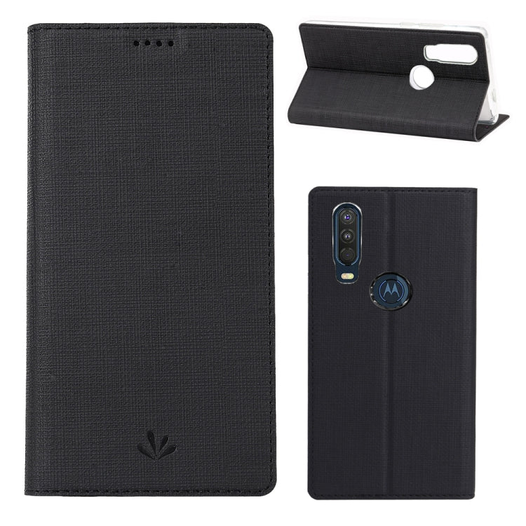 For Motorola Moto One Action ViLi Shockproof TPU + PU Horizontal Flip Protective Case with Card Slot & Holder
